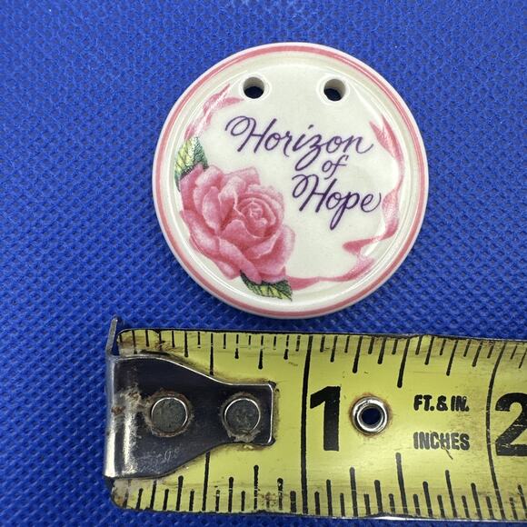 Longaberger 2000 Horizon of Hope Basket Tie On Breast Cancer Awareness Pink Rose - Picture 8 of 8